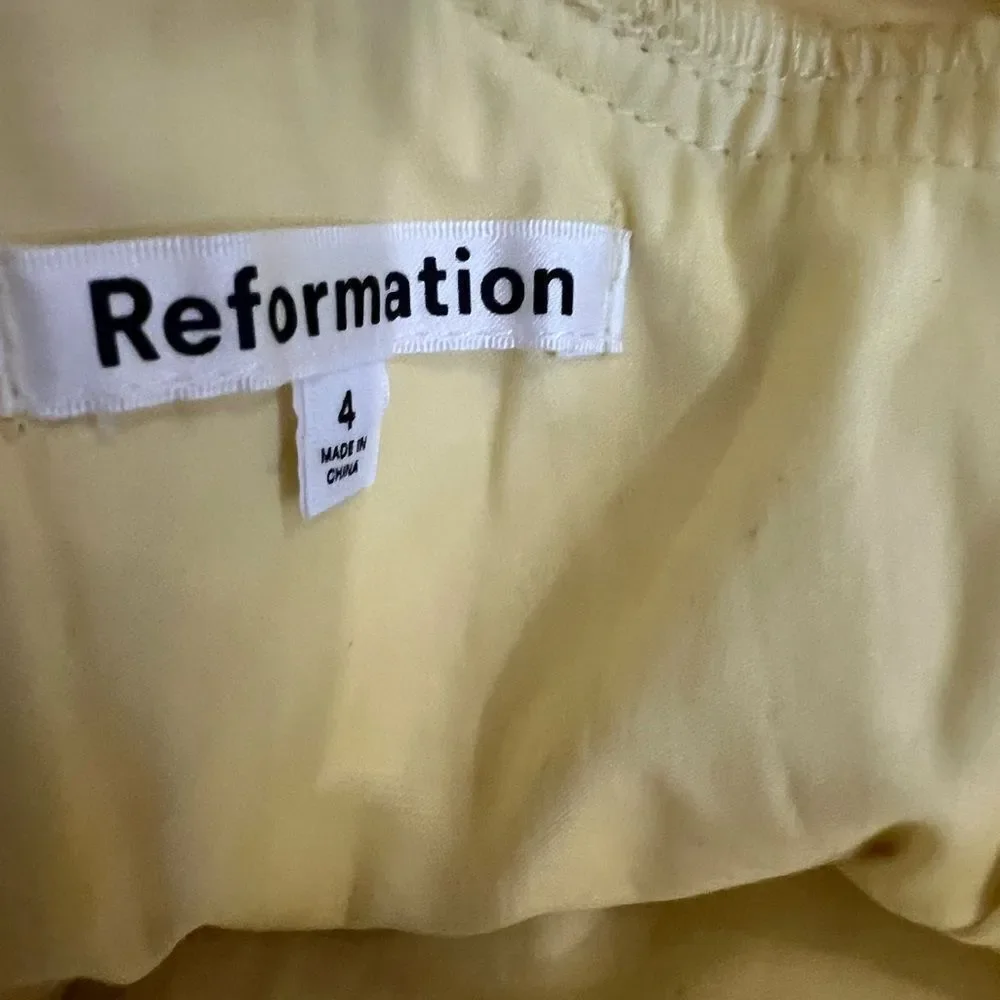 Reformation Joi Yellow Ruched Women's Top size 4 NWT
